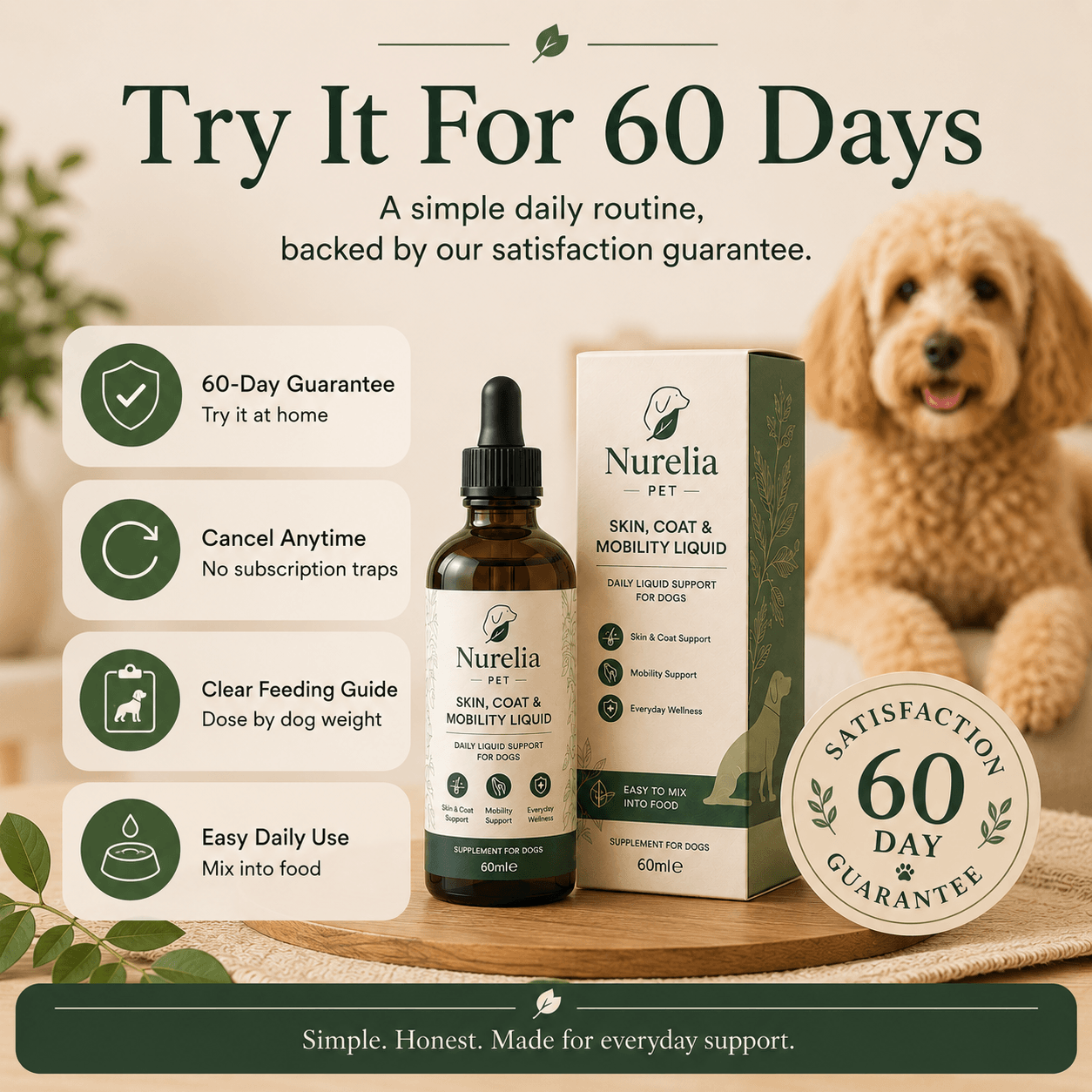 Nurelia Pet™ Skin, Coat & Mobility Liquid